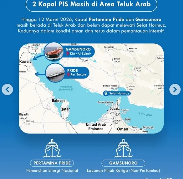 Kapal Tanker Pertamina Tertahan di Teluk Arab hingga 26 Maret 2026